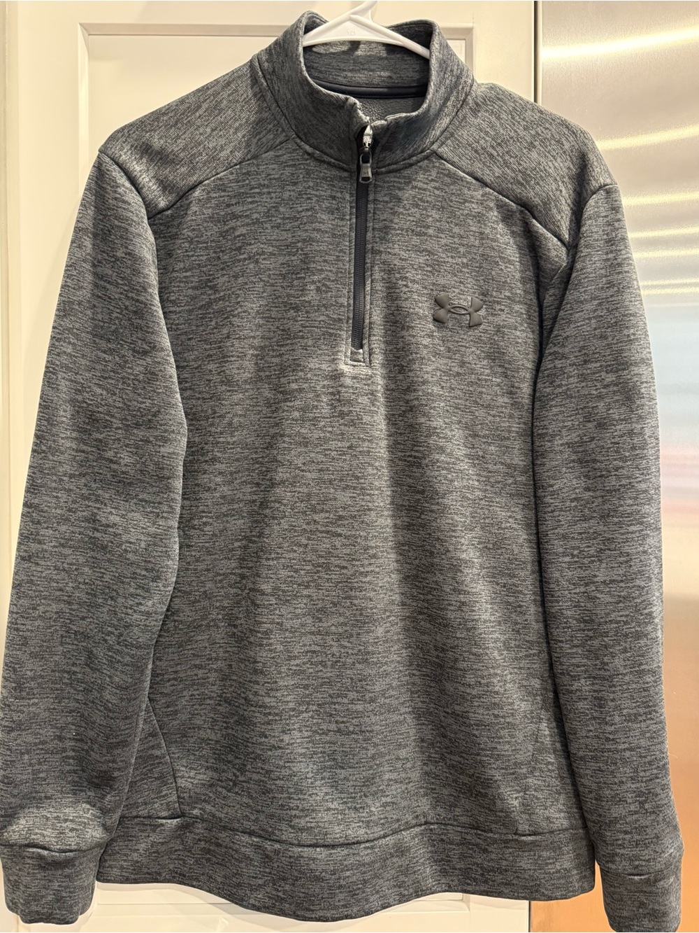 Under Armour Men's Heather Gray Quarter-Zip Performance Pullover, Size Medium